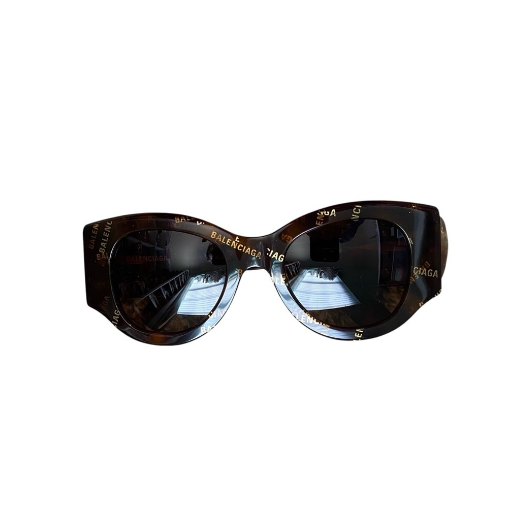 Balenciaga New Round Cat Eye Logo Tortoise Brown Sunglasses BB0070S - Picture 4 of 9